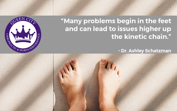 Lower back and knee issues can originate from issues with the feet.