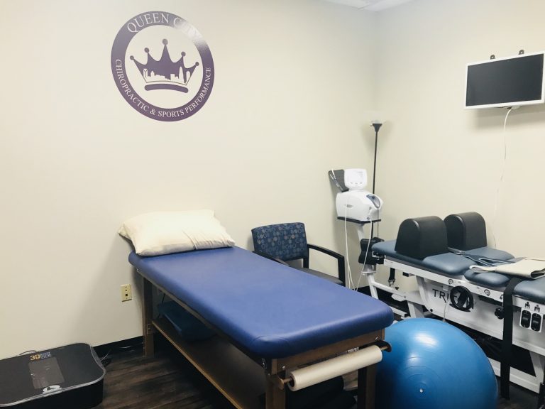 Examination room at Queen City Chiropractic & Sports Performance in Charlotte, NC